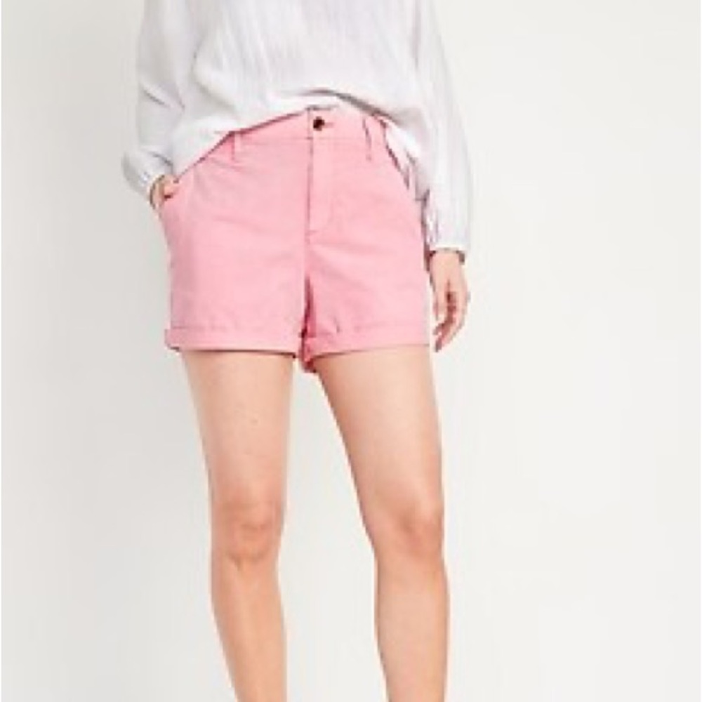 Old Navy Pink High Waisted OGC Pull On Chino Shorts 3.5 inch Inseam Size L